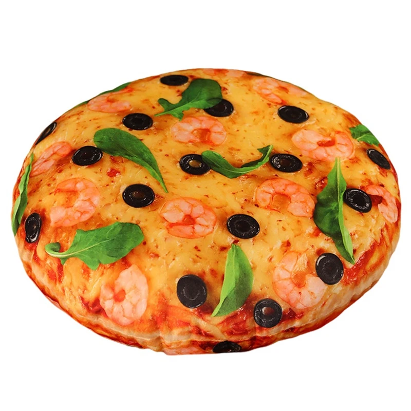 Подушка в форме пиццы забавная 3D круглая еда плюшевая подушка новинка мягкая