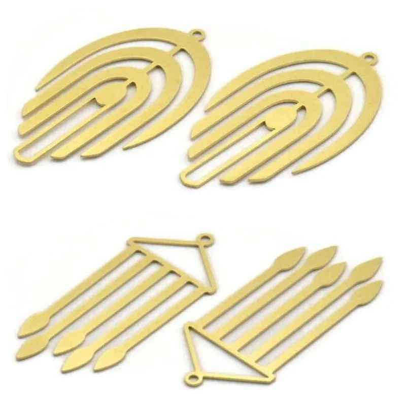 

4PC-6PC raw brass Fringed Shaped Pendant Earring Charms Findings DIY Jewelry Making