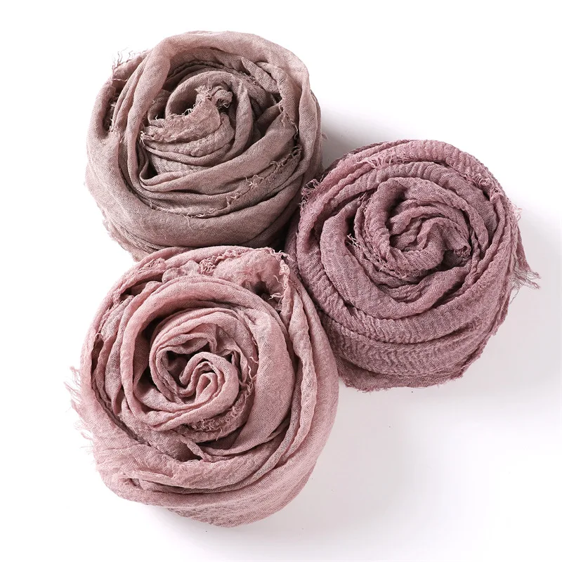 Monochrome Split Wrinkle Scarf Women's Toe Cap Shawl Factory In Stoc
