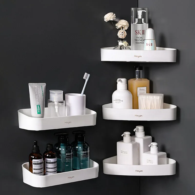 

Mounted Shelf Cosmetic Organizer Shampoo Shelf Triangular Rack Kitchen Storage Bathroom Bathroom Accessories Wall Shelf Corner