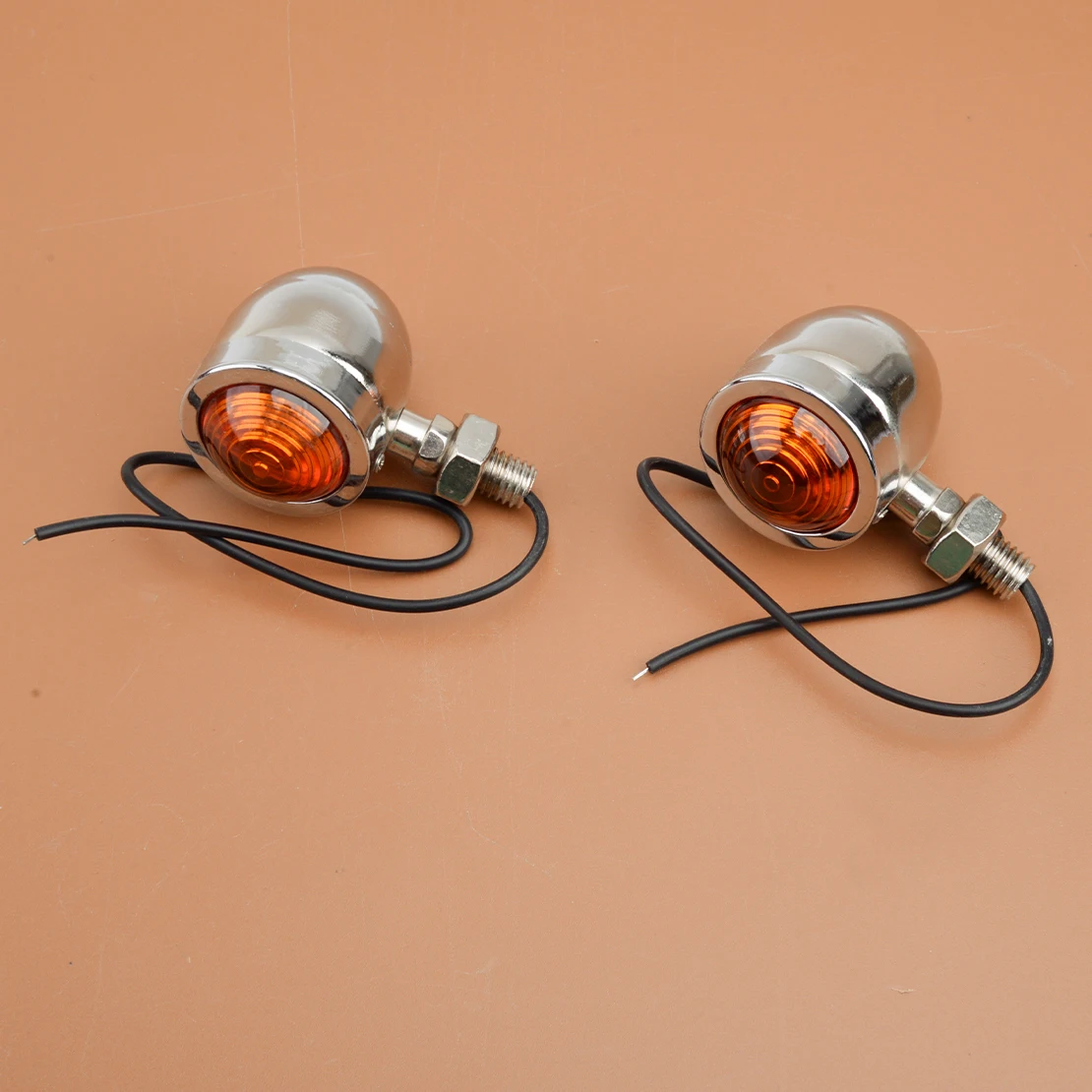 

2Pcs Amber Motorcycle Scooters Mini Bullet Turn Signal Light Blinker Indicator Circle Type Lens With 10mm Mounting Bolts 12V