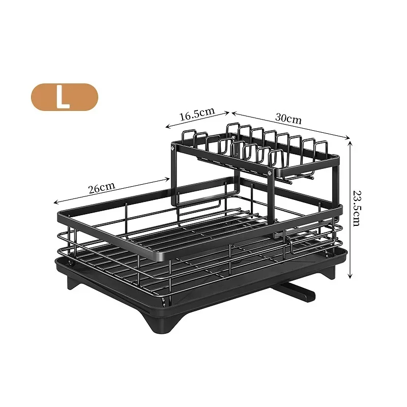Сливная доска для посуды 2/1 ярусная сушилка тарелок полка хранения кухонной