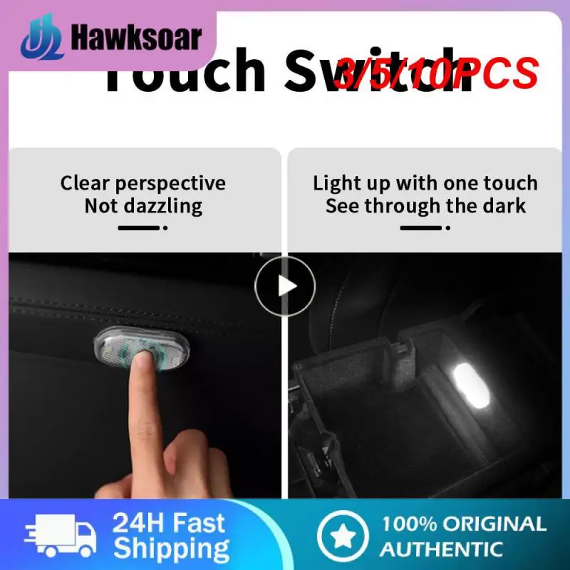 

3/5/10PCS Intelligent Lighting Portable Automobile Lighting Reading Lamp Colorful Led Atmosphere Surrounding Lamp Durable