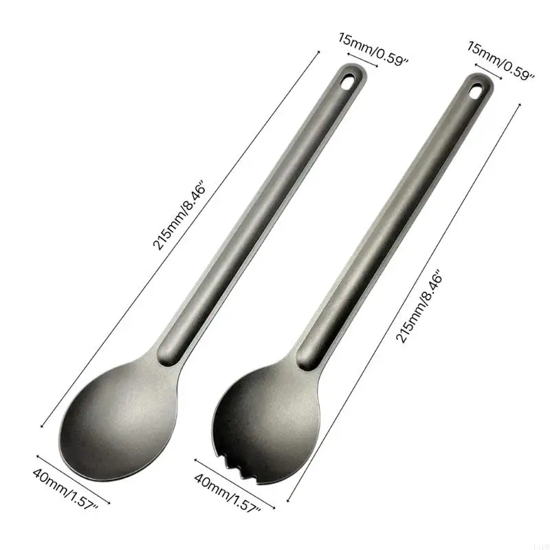 F1FD Portabale Camping Long Spork Outdoor Lidings Travel Picnics Spoon Fork