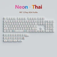 neon key caps 127keys pbt keycap xda profile english korean thai key cap for gaming mechanical keyboard for cherry mx switch