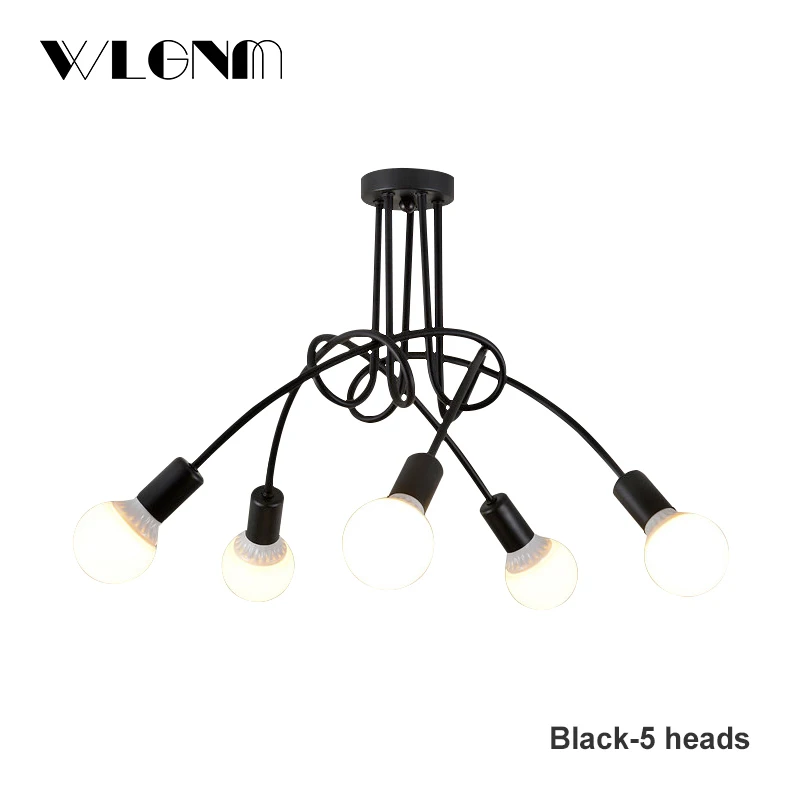 

Nordic Loft Chandelier lighting,Vintage Industrial Ceiling Lamp,люстра lustre,bending personality for home & store,E27,3/5Lights