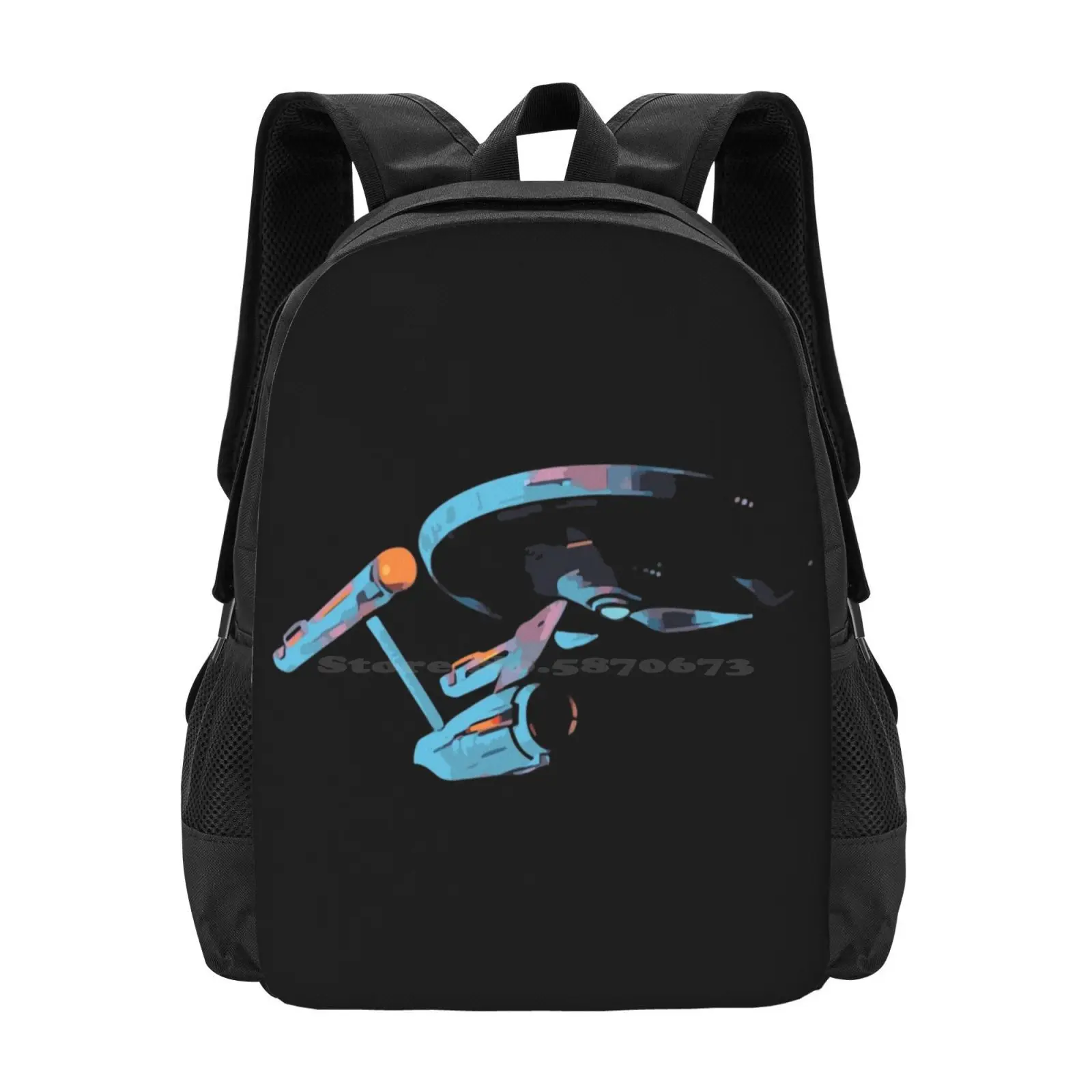 

To Boldly Go Backpack For Student School Laptop Travel Bag Llap Enterprise Star Kirk Pike Spock Nerd Geek Misticalplace