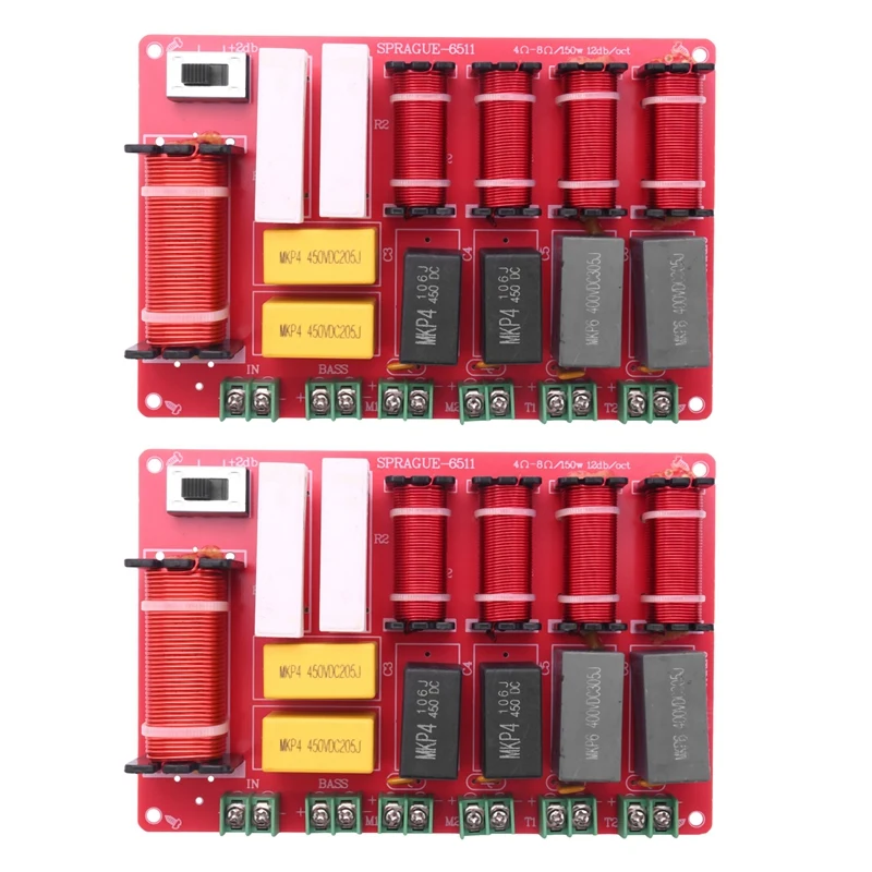 

2X 300 Вт 5-полосный разделитель аудиочастоты динамика, 2 твитера, 2 средних + 1 басовых динамика, перегородка для домашней аудиосистемы