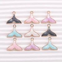 10pcs candy colors acrylic fish tail charms for jewelry making girls cute drop earrings pendants necklaces diy crafts supplies