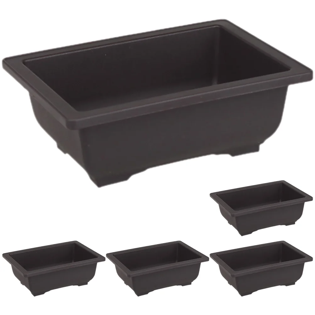 

5 Pcs Garden Bonsai Holder Indoor Planters Reusable Flower Pot Large Flower Pot Rectangular Bonsai Pot Rectangular Planter