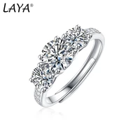 laya womens certified moissanite ring 1 carat d color wedding engagement diamond rings test positive 925 silver popular jewelry