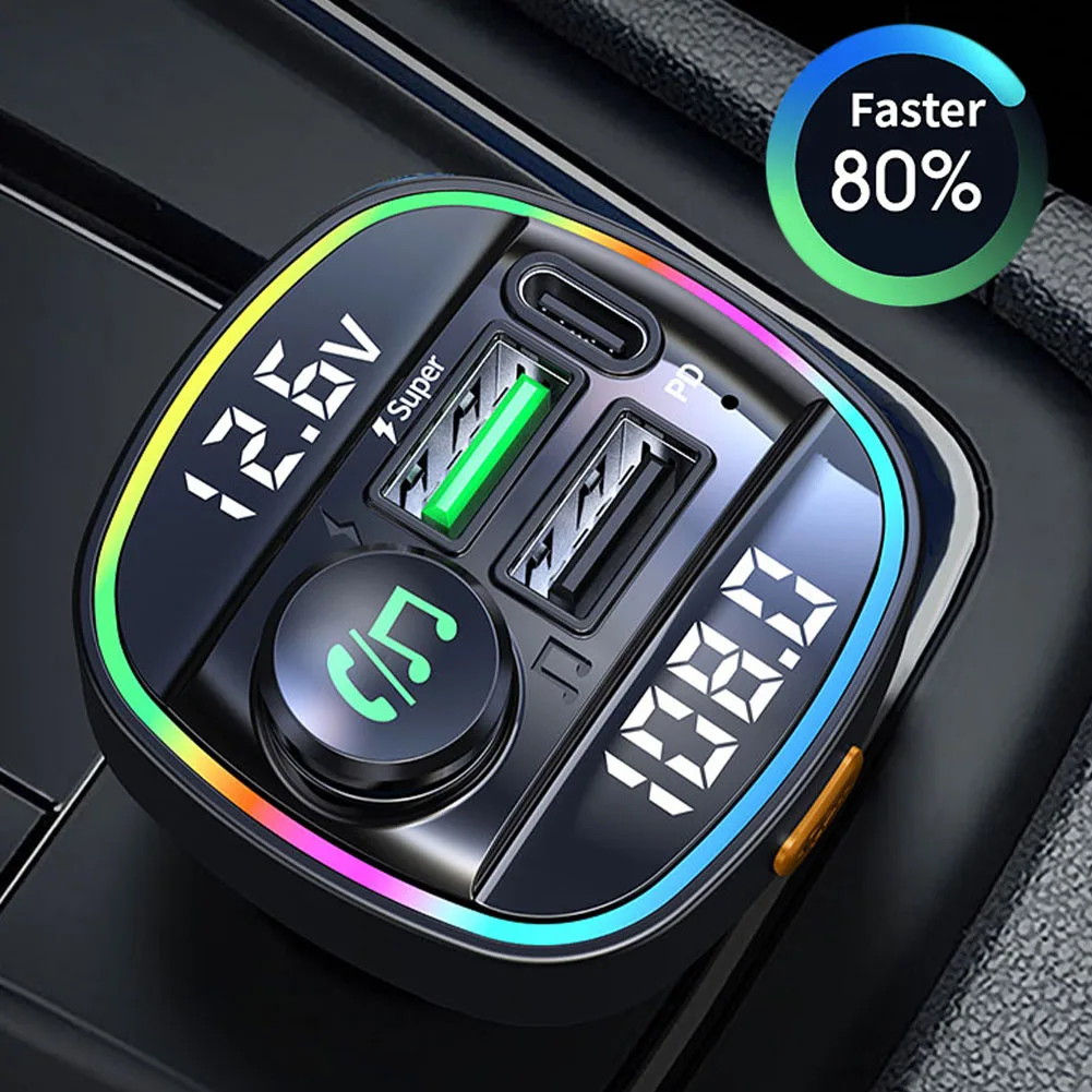 

FM-трансмиттер автомобильный с поддержкой Bluetooth 5,0 и USB-портом, 22,5 Вт