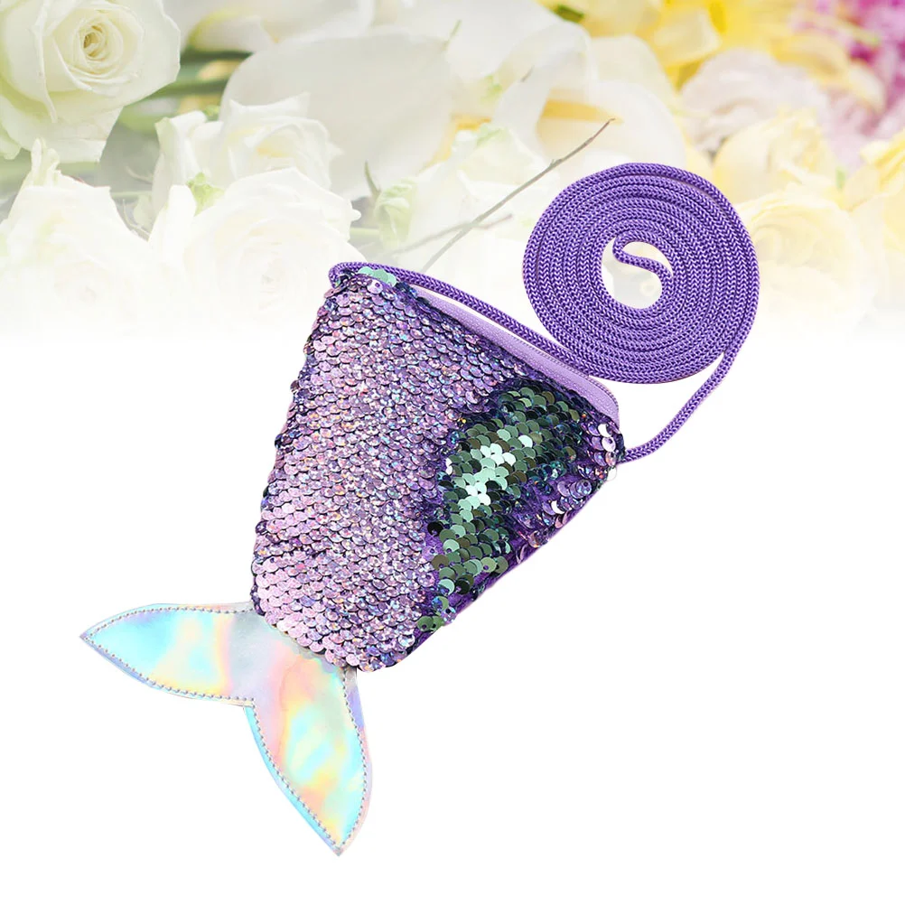 

1 PC Purse Unique Delicate Sequins Tail Shape Change Purses for Children
