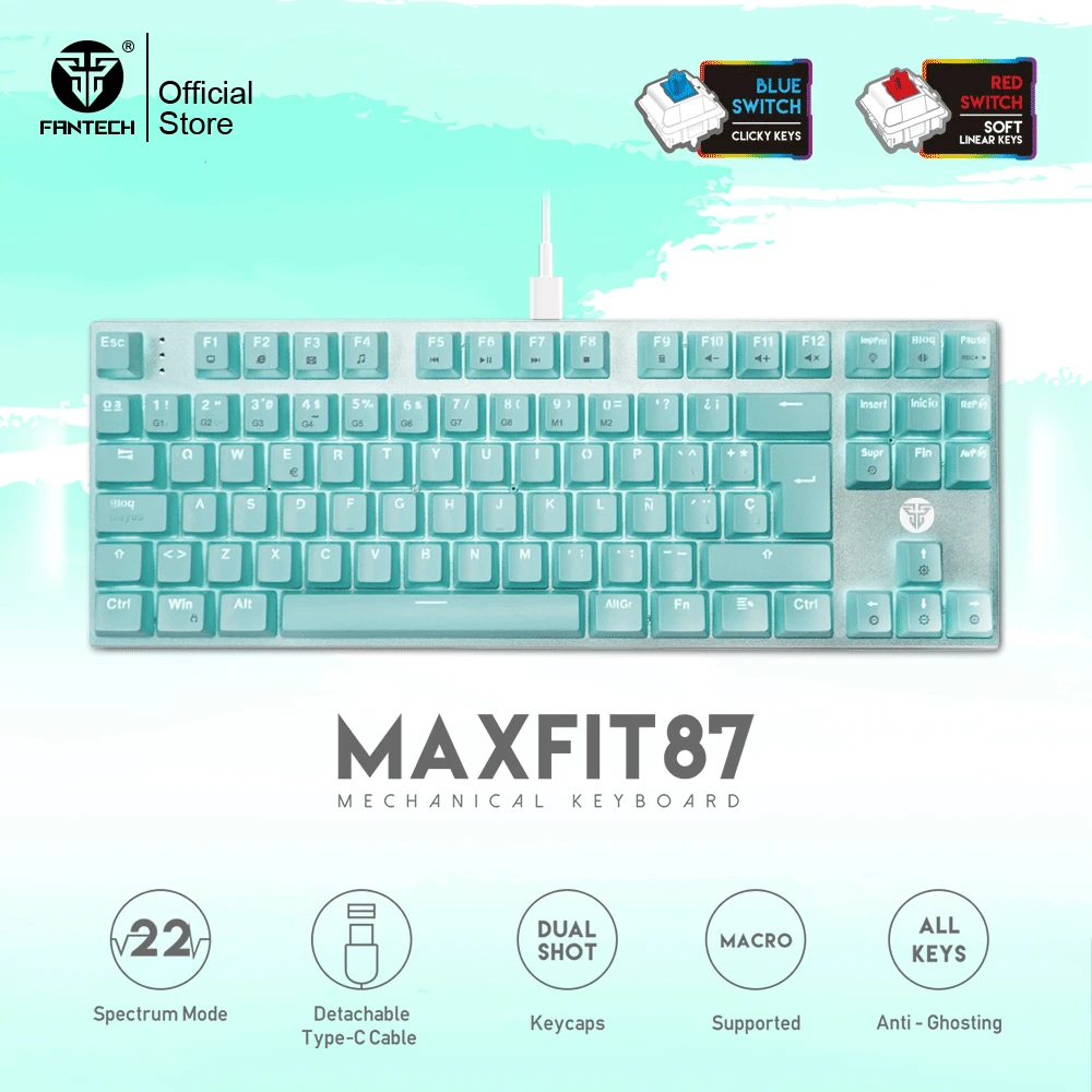 Механическая клавиатура FANTECH MAXFIT87 с испанской раскладкой Игровая со съемным