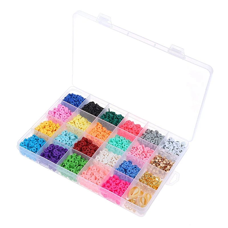 

Плоские бусины из полимерной глины, 4000 шт., бриллианты для самостоятельного изготовления браслетов, круглые бусины из полимерной глины ручн...