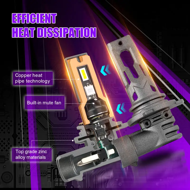 Лампы для фар головного света T7 6500 лм CSP 9005 K H4 H11 9006 9012 50 Вт 12 В