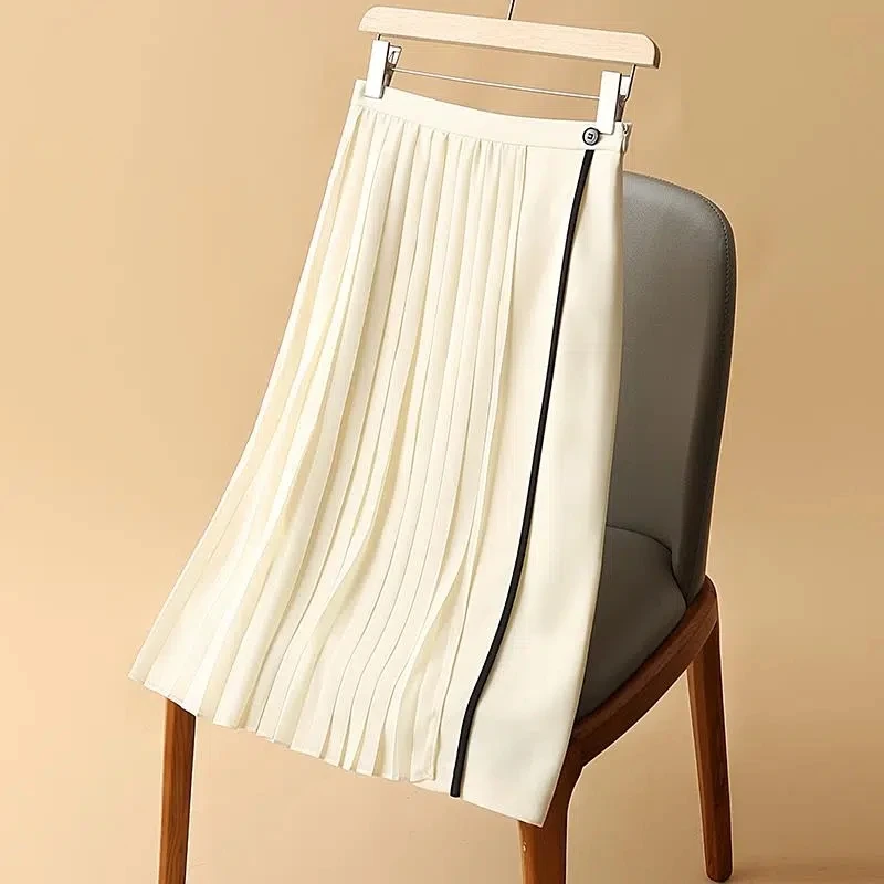 

Женская плиссированная юбка средней длины, элегантная Асимметричная трапециевидная юбка с высокой талией, Осень-зима 2023