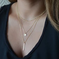 three layers round gold silver neck chain necklaces for women fashion boho jewelry trend 2022 accessories wholesale gaabou