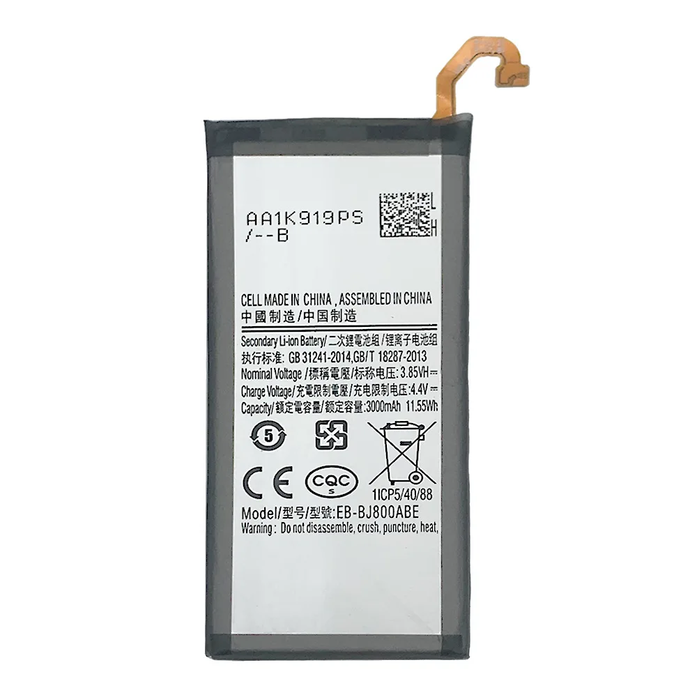 Оригинальная Аккумуляторная батарея для Samsung Galaxy A6 (2018) Φ A600F J6 J600F 3000 мАч