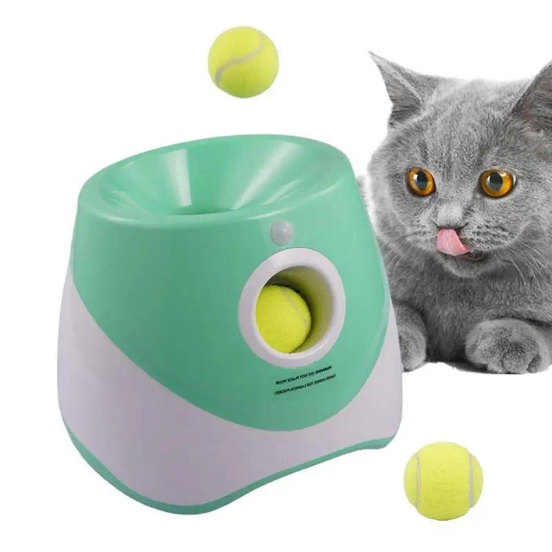 

Automatic Tennis Ball Throwing Toy Dogs Ball Launcher Rechargeable Ball Throw Device With 3 Tennis Balls For Small Medium Dogs