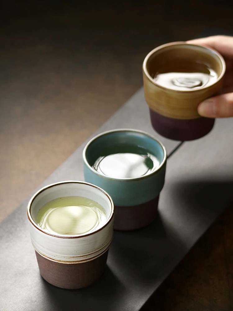 Чашка для дегустации чая ручной работы из грубой керамики маленькая чашка