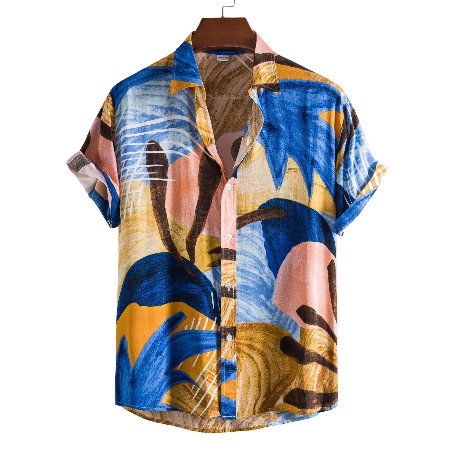 Men'S Shirt Floral 3d Printed Lapel Shirts Casual Short Sleeved Floral Blouse Oversized  Undies Streetwear Tops For Men Summer