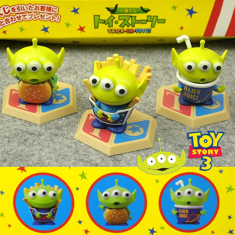 

Disney 3Pcs/Set Toy Story Hamburger Alien Chips Alien Juice Alien Action Figure Dolls Collection Gift for Children