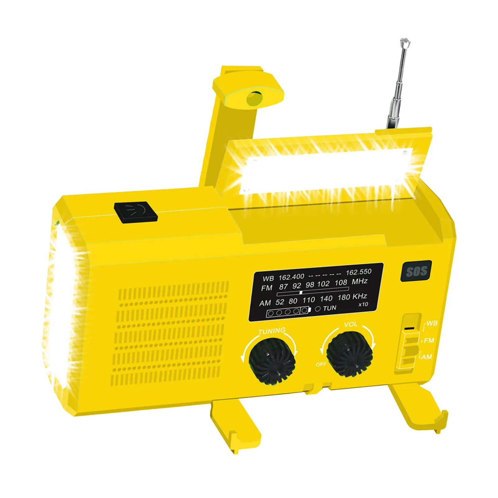 

Аварийная метеостанция, портативное радио с ручным управлением и оповещением о погоде, AM/FM/NOAA, оповещение о погоде, солнечный радиоприемник ...