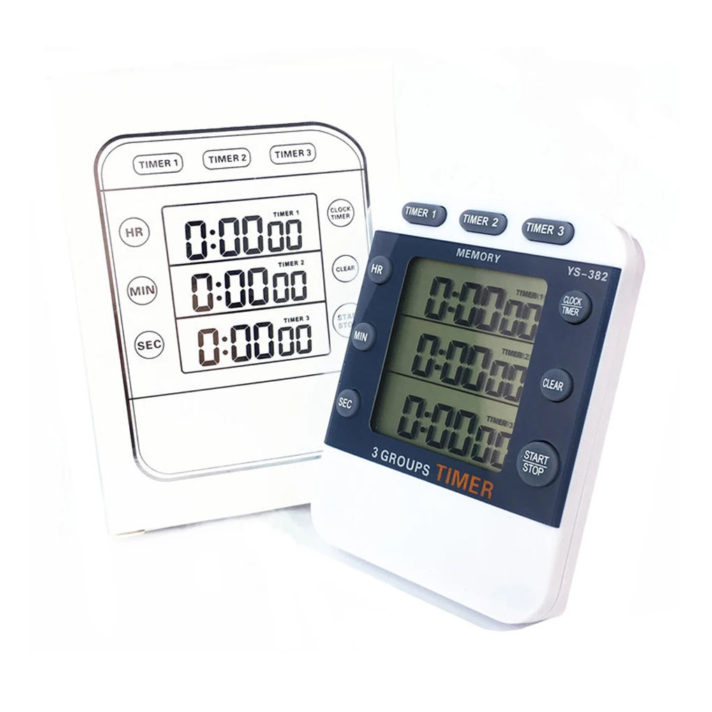 

Digital Cooking Timer Kitchen Clock 3 Channels Simultaneous Timing Countdown Up Pocket Timer Kitchen Tools