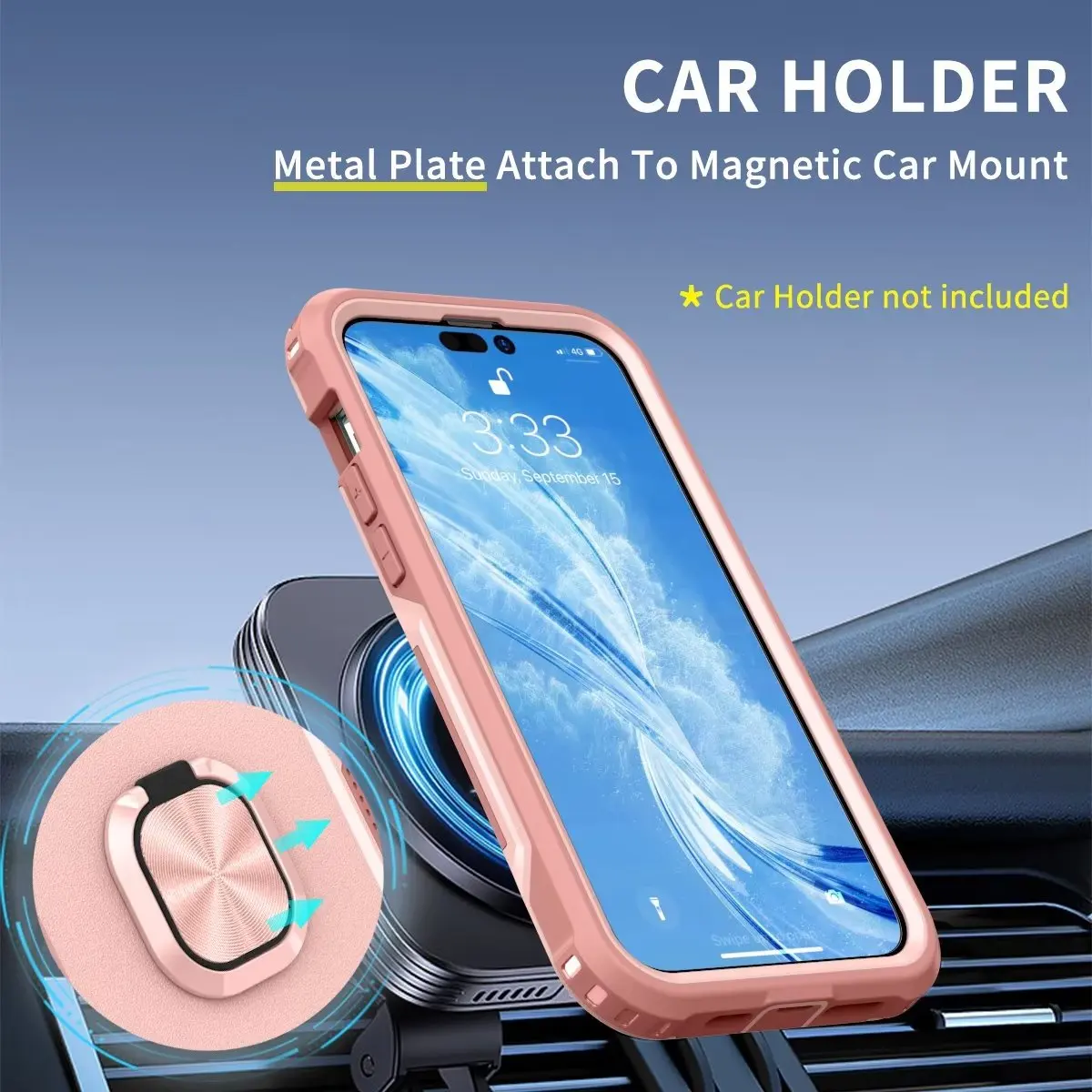 Shockproof Armor Silicon PC Case For iPhone 14 Pro MAX 13 12 Mini 11 X XS XR 6 7 8 14 Plus Phone Cover Magnetic Ring Car Holder