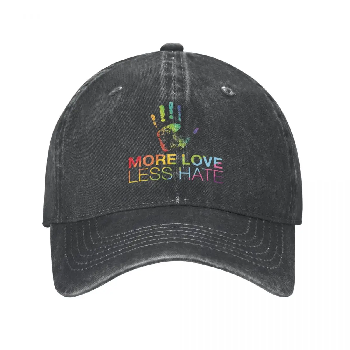 

More Love Less Hate Men Women Baseball Caps Gay Pride LGBT Distressed Washed Hats Cap Casual Outdoor Workouts Headwear