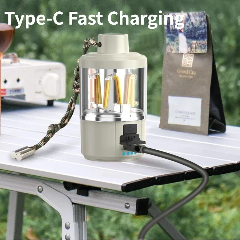 Уличный светодиодный ремешок для кемпинга фонарь из ТПК перезаряжаемый двойной