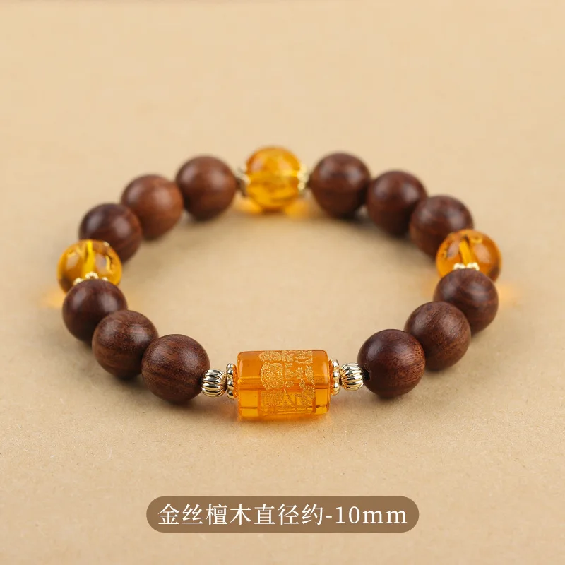 Мантра с шестью символами: переводные бусины браслеты из сандалового дерева