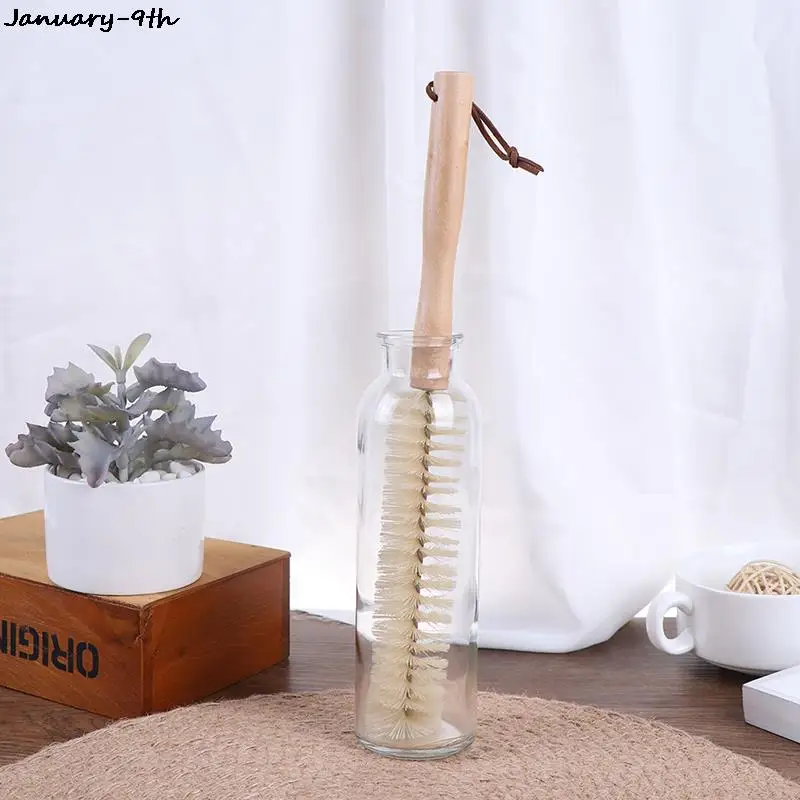 

Wooden Long Handle Brush Unique Design For Baby Bottles Scrubbing Cleaning Tool Kitchen Cleaner For Washing Cleaning
