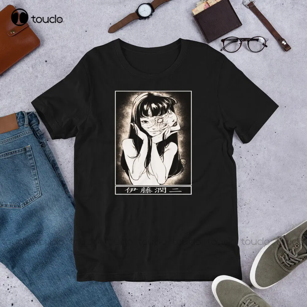 

Футболка Tomie Junji uzuito maki Anime Guro японская замша Maruo унисекс черные футболки рубашки для мужчин Xs-5Xl дышащий хлопок