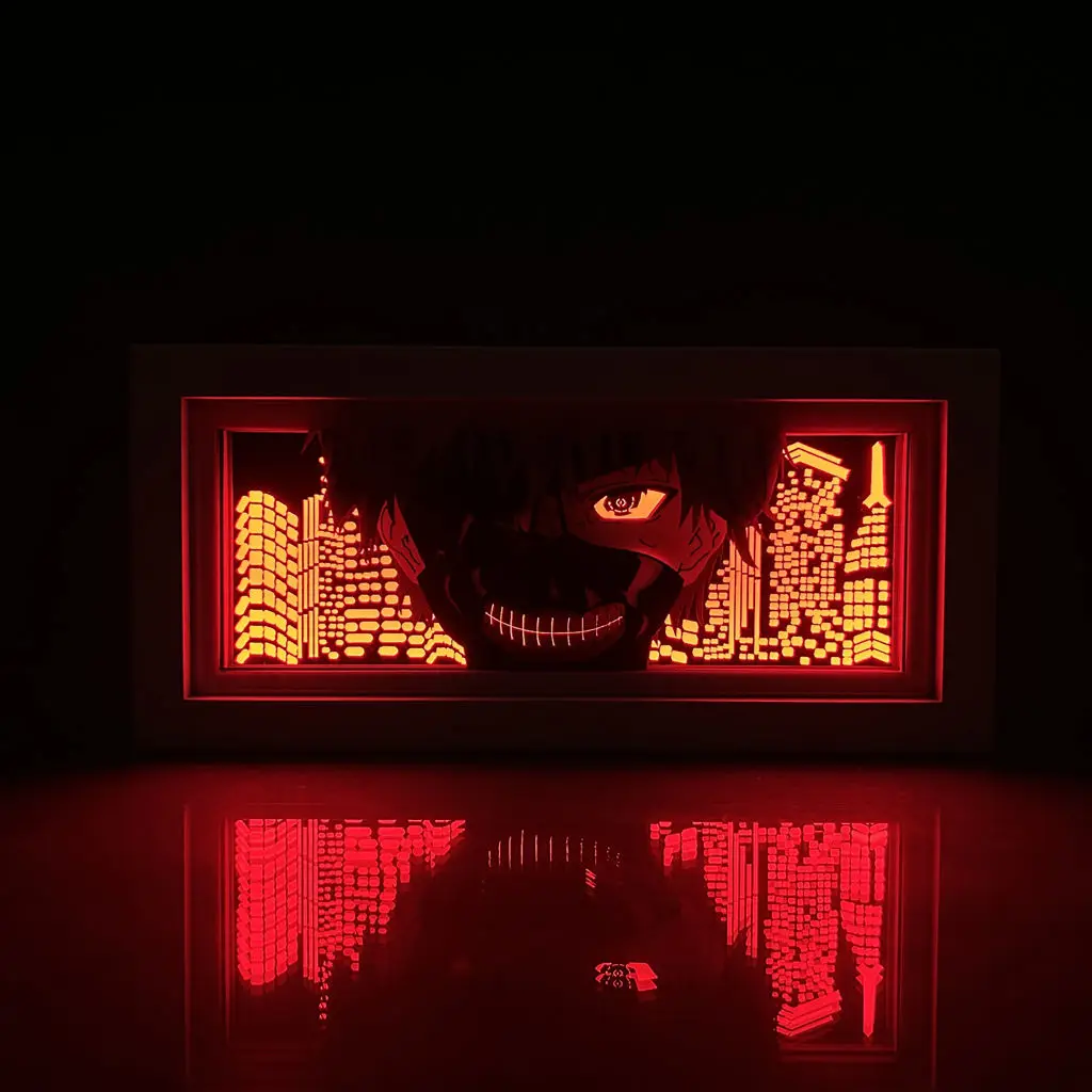 Японская Tokyo Ghoul Kaneki Ken бумажная скульптура фонарь аниме охватывающий Ночник