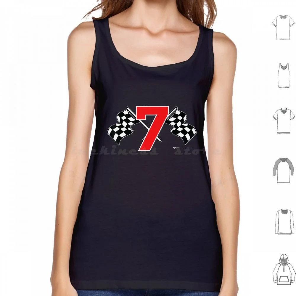 

7 Year Old Birthday Checkered Flag Tank Tops Print Cotton
