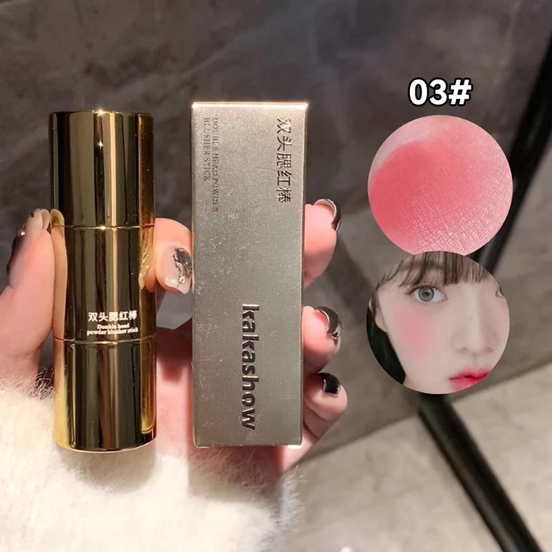 Двойная головка румяна-стик многоцелевой крем красные отеки тени для век