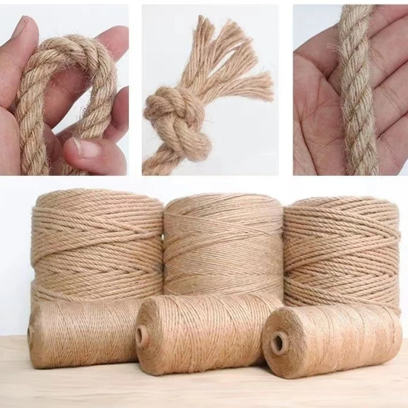 

Nutural Jute Cord Twisted Rope For Gardening Shop Decoration DIY Crafts Handmade Gift Packaging Rope Round Binding Hemp Rope