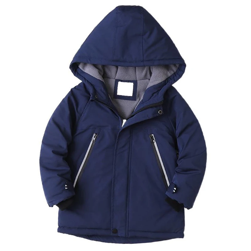 

Осенняя модель, корейский стиль, с капюшоном, бархатная Толстая теплая верхняя одежда для мальчиков, Женская парка для подростков, наряд