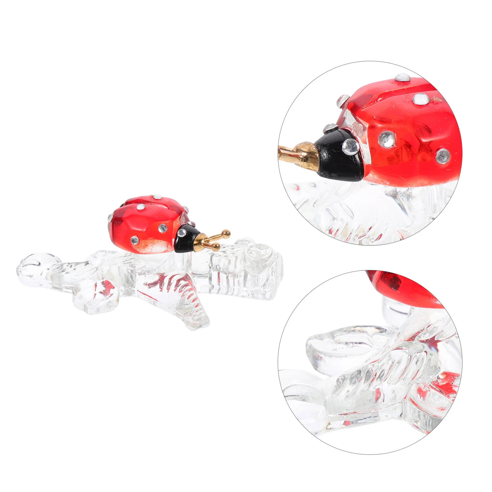 

Crystal Sculpture Red Home Decor Ladybug Sculpture Office Table Decor Crystal Critters Peacock Ladybug Figurine