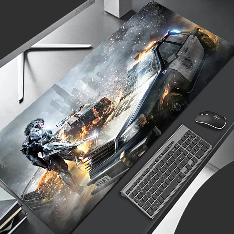 

Metal Gear Rising Cool Anime Large Black Mousepad 900x400 PC Accessories Gaming Extended Mouse Pad Office Rubber Custom Desk Mat