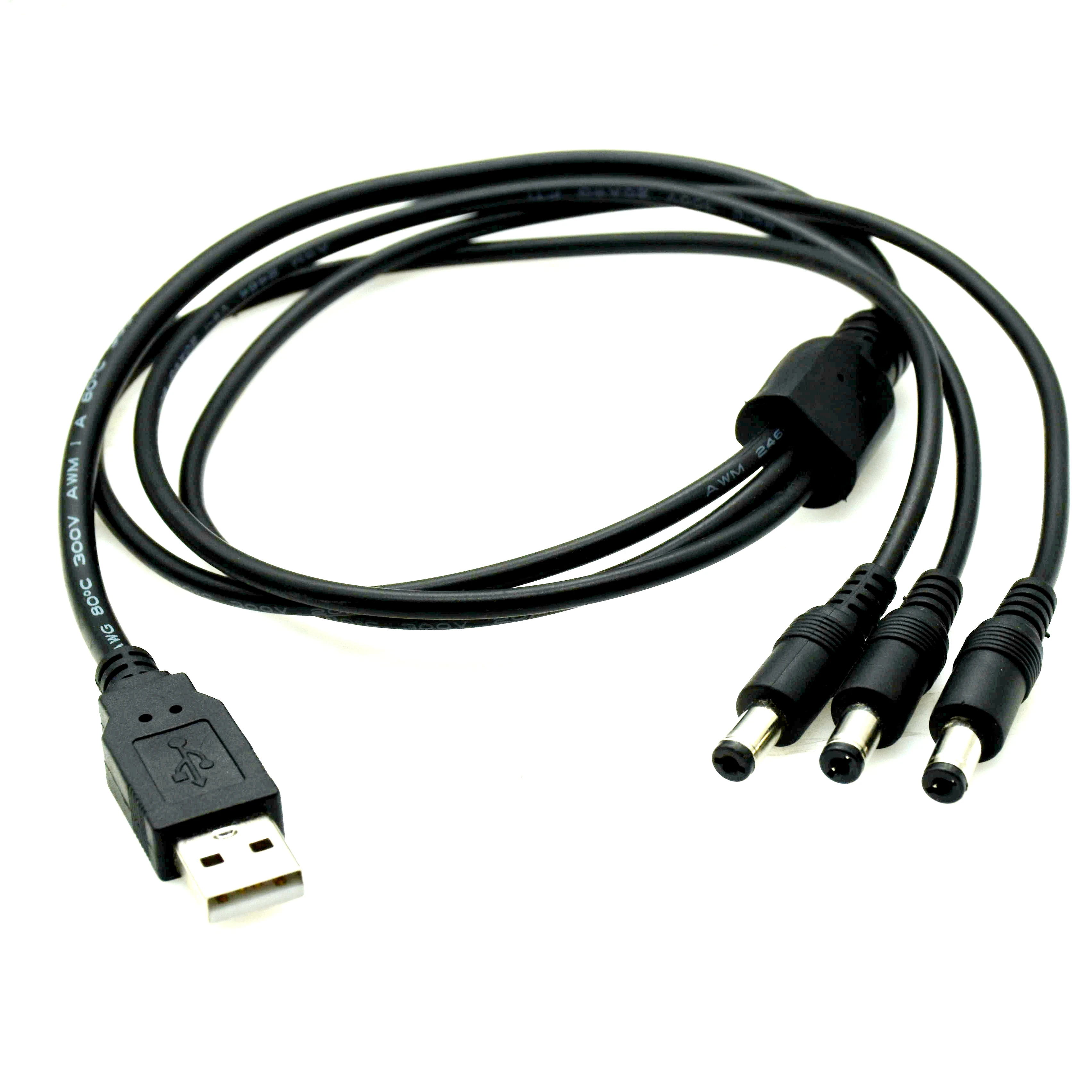 Фото USB-разъем питания постоянного тока 5,5x2,1 мм, кабель постоянного тока 5,5 2,5 на 3,4,5 штекеров, сплиттер, адаптер 18AWG для камеры видеонаблюдения и светодиодной ленты №3