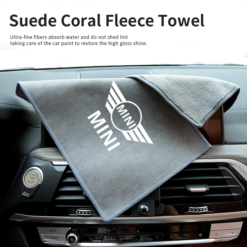 

Microfibre Car Wash Towel Double Layer Absorbent Quick Dry Towel Auto Cleaning For MINI Cooper One JCW R56 Countryman Paceman Cl