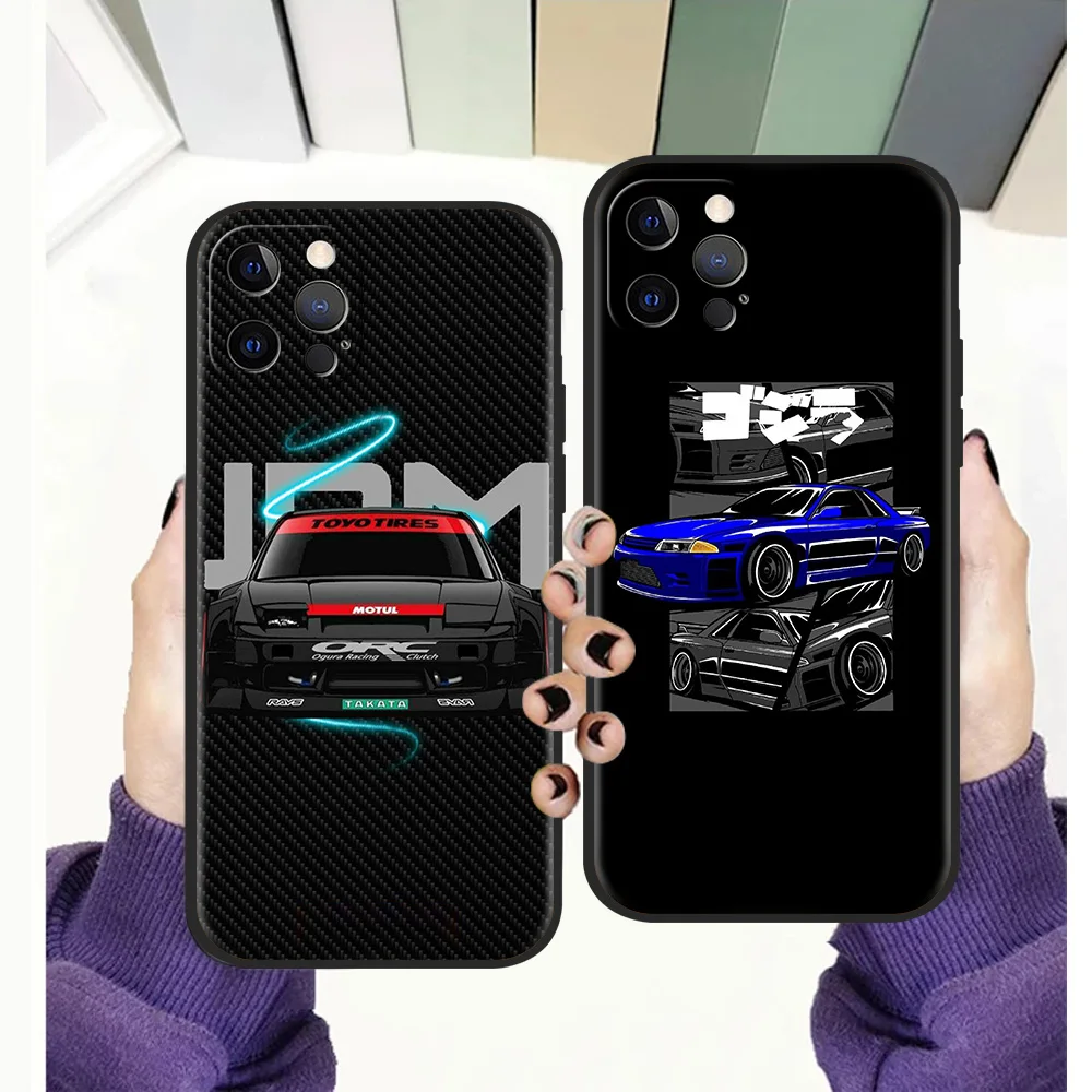 

JDM Sports Cars Phone Case for iPhone 12 13 Pro Max XR XS X Bag Soft Shell for iPhone 11 7 8 Plus SE2020 Silicon Cover Funda TPU