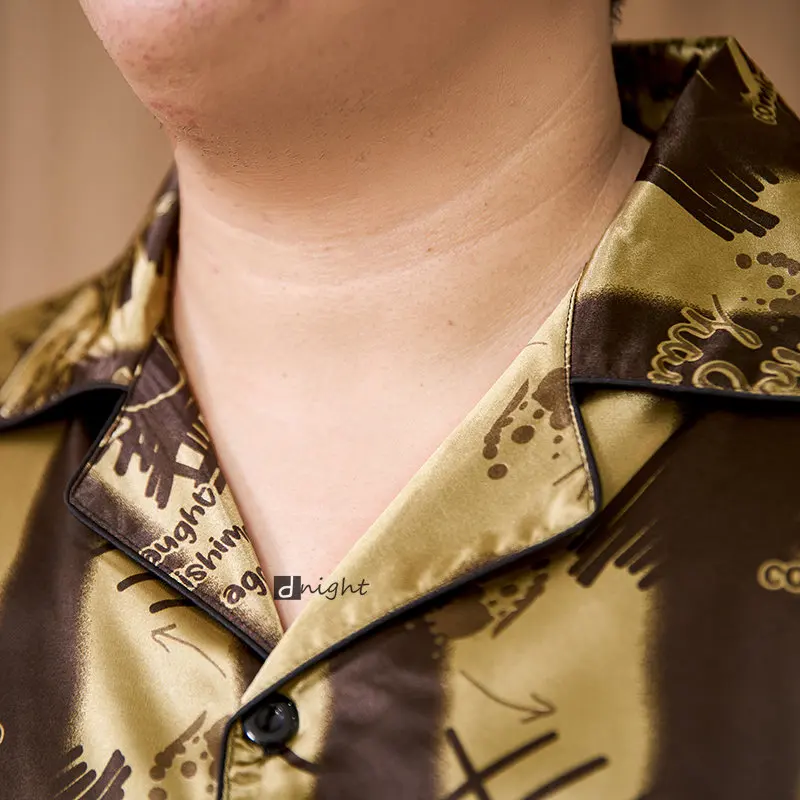 Summer Mens Pajamas set Short Tops Short Pants Sets Pyjamas Stripe Men Sleepwear Pijamas Homewear Large Size 7XL Sleepwear