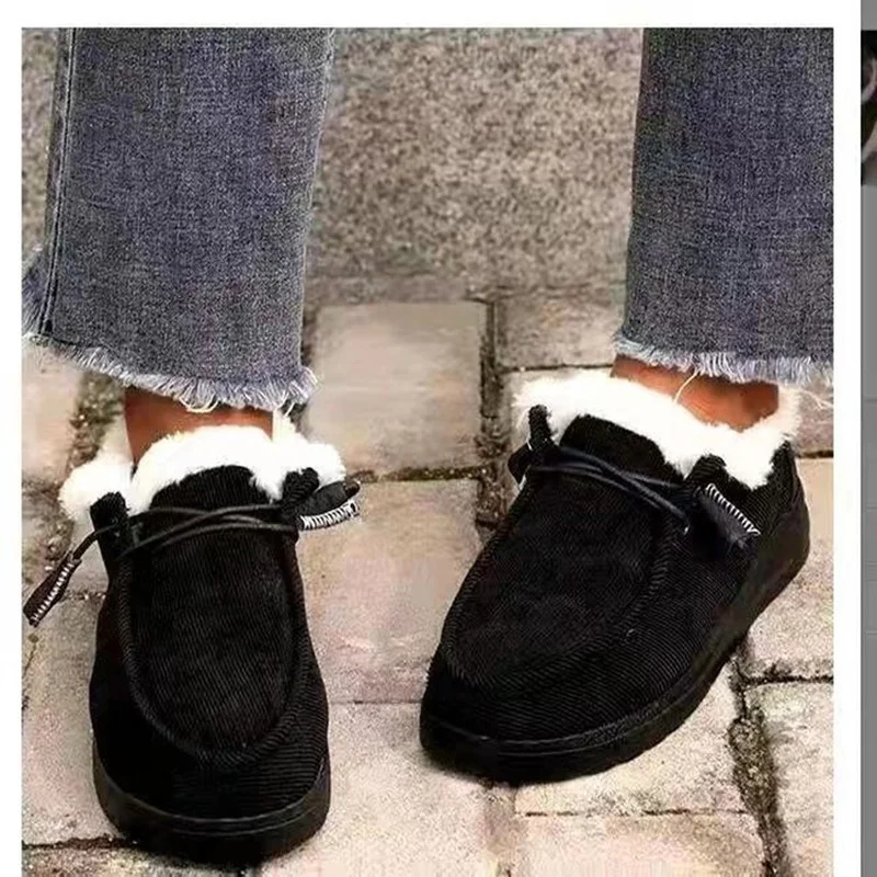 

Новинка, свободная плоская подошва, толстая и теплая женская обувь, модные большие хлопковые туфли, женская короткая обувь, зимняя обувь