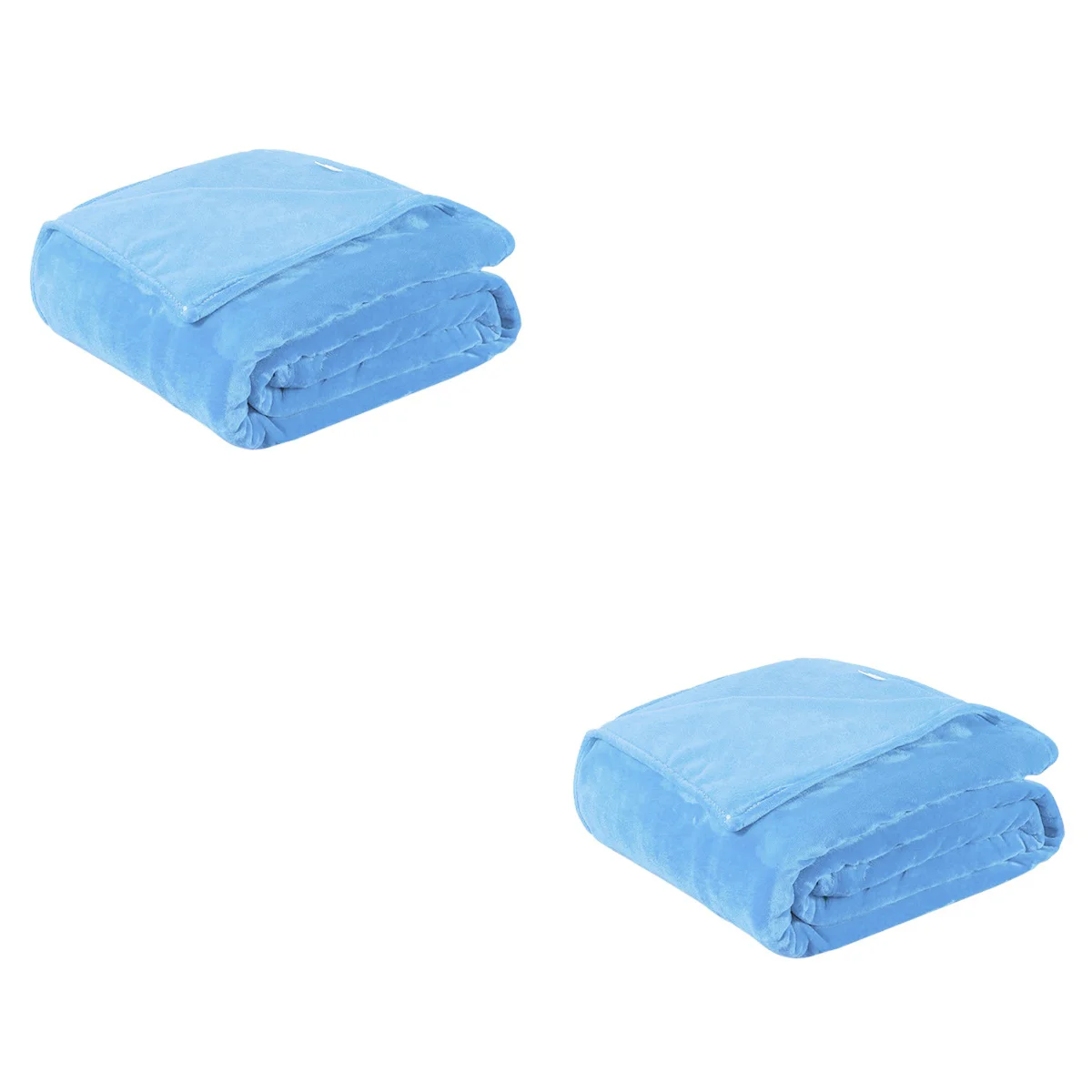

2pcs Thick Blankets Flannel Fleece Blanket Lightweight Warm Bed Blanket 70x100cm (Blue)