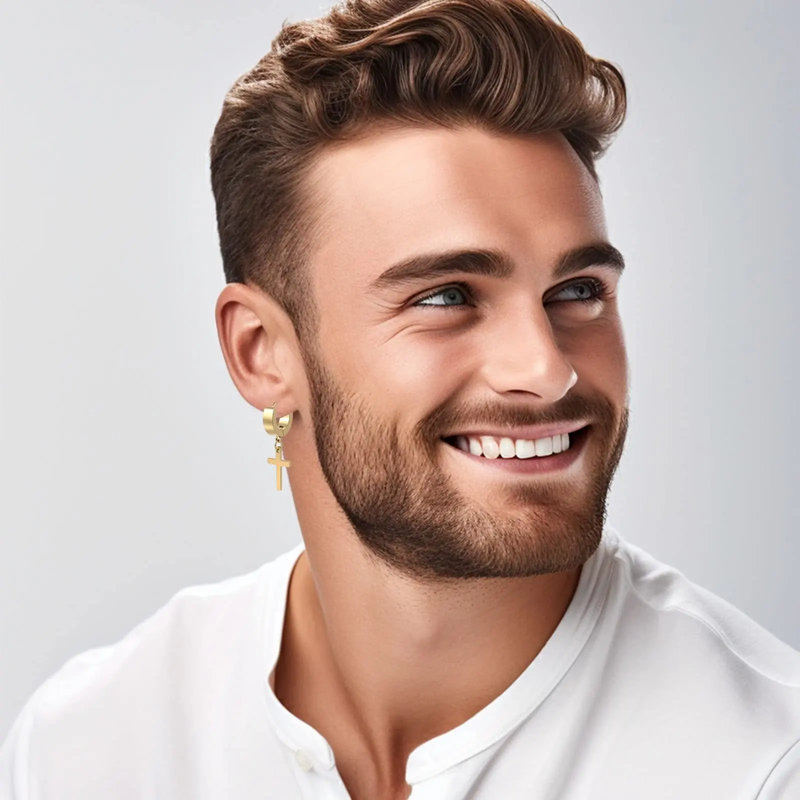 Серьги-гвоздики из нержавеющей стали с фианитом 1-18 пар