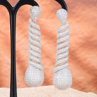 soramoore new diy shiny cz charm long earrings for women bridal wedding girl daily surper jewelry high quality hot romantic